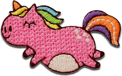 Produktbild von Mono-Quick Pummeliges Einhorn Tier - Aufnäher, Bügelbild, Aufbügler, Applikationen, Patches, Flicken, zum aufbügeln, Größe: 2,5 x 4,2 cm