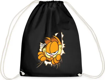 Produktbild von Spreadshirt Garfield Hier Ist Garfield Turnbeutel, One size, Schwarz