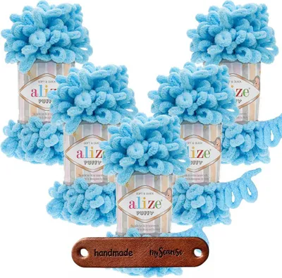 Produktbild von 5 x ALIZE Puffy 287 Turquoise mit Label