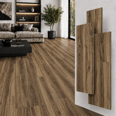 Produktbild von Berti Graf SPC Vinylboden 5mm Klick Vinyl wasserfest Holzoptik Bodenbelag mit Trittschalldämmung für Küche Bad Wohnzimmer, KI-generiertes Bild