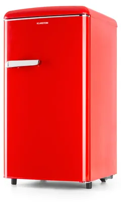 Obrázek produktu pro Klarstein Laika mrazák – celkový objem 60 litrů, termostat s 5 úrovněmi, 0 až -18 °C, 3 police, volně stojící, retro design, červená