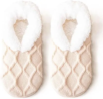 Produktbild von Winterliche Frauen-Sherpa-Slipper-Socken mit weichem Plüsch für innere Wärme und Komfort