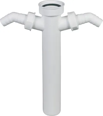 Produktbild von Verstellrohr 1 1/2"x40mmØ mit 2 Geräteanschlüssen für Spülbeckensiphon