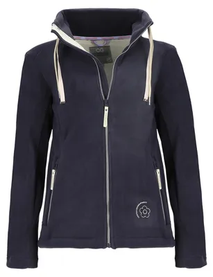 Produktbild von Coastguard Damen Fleecejacke gebondet mit Stehkragen - Unifarbene Jacke mit Reißverschluss in Dunkelblau Größe XXL