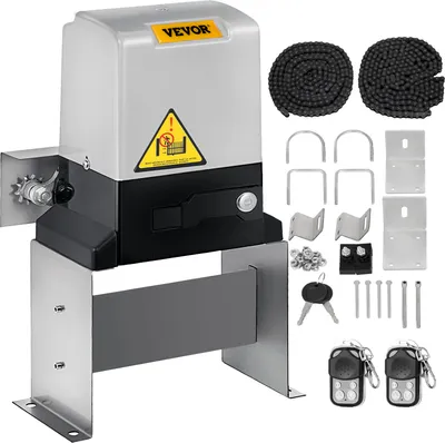 Produktbild von VEVOR Schiebetoröffner, AC1400 1400 kg, mit 2 Fernbedienungen, Torantriebs-Hardware-Kit für Sicherheit, Bewegungsgeschwindigkeit 13 m/min, elektrischer Rolltormotor für Einfahrtsschiebetore