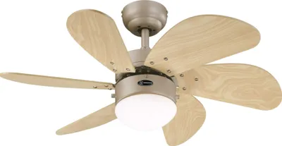 Image de Ventilateur de plafond Turbo Swirl Titane 76 cm avec éclairage et chainettes