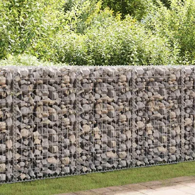 Produktbild von vidaXL Gabiónová stena s krytom z pozinkovanej ocele 600 × 30 × 100 cm