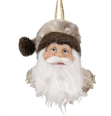 Image de Clayre & Eef Pendentif Père Noël 10x9x28 cm brun plastique