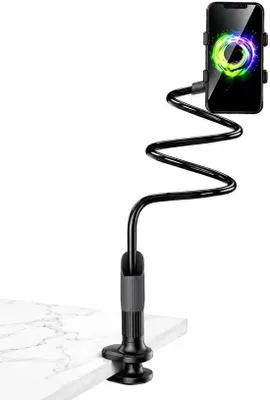Produktbild von Handyhalterung, Schreibtischhalterung für Telefone, mit flexiblem Schwanenhals, Länge 75 cm, 360° drehbar, verstellbar