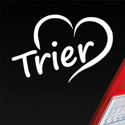 Produktbild von Auto Aufkleber Trier Herz Stadt City Liebe Love Heart Heimat 12x8 cm Weiss Matt Sticker Heckscheibenaufkleber