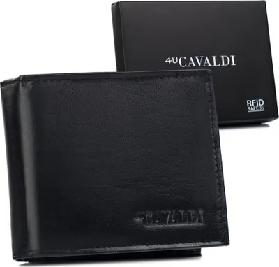 Obrázek produktu pro 4U CAVALDI pánská kožená peněženka RFID černá 12x10 cm
