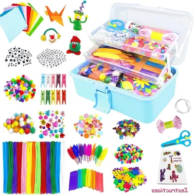 Produktbild von Bastelset für Kinder – DIY-Koffer – Kreative Beschäftigung – 3000-teiliges Set – 27 x 20 x 12 cm