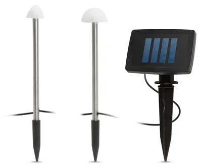Image de Lot de 12 lampes solaires de jardin – 12 mini-lampes champignons – LED blanc chaud – Avec câble et piquet – Allumage/extinction automatique – Éclairage d'ambiance pour le jardin et les parterres [11243]