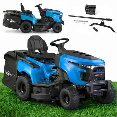 Produktbild von Gartentraktor HEXWELT HW-TR-586 mit Loncin 586 cm³ V2-Motor 16,5 PS Hydrostat 107 cm Schnittbreite 250 L Fangkorb LED