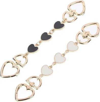 Produktbild von Handtaschen-Verlängerungskette, Herzförmige Kette für Handtaschen-Accessoire (Schwarz & Weiß)