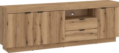 Produktbild von TV Lowboard - 186 x 67 cm - 3 Türen - 2 Schubladen -  Evoke Eiche Nachbildung