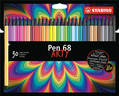 Produktbild von Premium-Filzstift - STABILO Pen 68 - ARTY - 30er Pack mit Hängelasche - mit 30 verschiedenen Farben