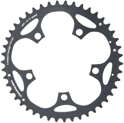 Zdjęcie produktu dla Czarna tarcza hamulcowa Stronglight 46T. 110 mm tarcza śrubowa