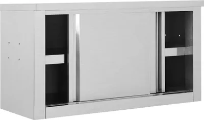 Obrázek produktu pro vidaXL Závěsná skříňka s posuvnými dveřmi 90 × 40 × 50 cm nerezová ocel