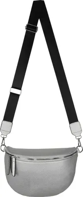 Produktbild von Bauchtasche Umhängetasche Crossbody-Bag Hüfttasche Kunstleder Italy-Design SILVER (22415)