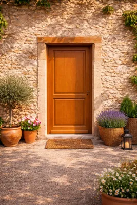 Immagine prodotto di Porta d'ingresso in legno pieno Eyden, H.215xL.90 cm lato tavola P. sinistra, maniglia, cilindro GD MENUISERIES
