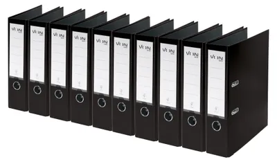 Productafbeelding van VON Leitz ordners, A4, 10 stuks, karton met kunststofomslag, 80 mm rugbreedte