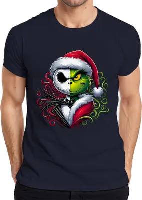 Produktbild von Nightmare before Christmas Grinch Skelett - Weihnachten Christmas Xmas Herren T-Shirt, Navy, 3XL