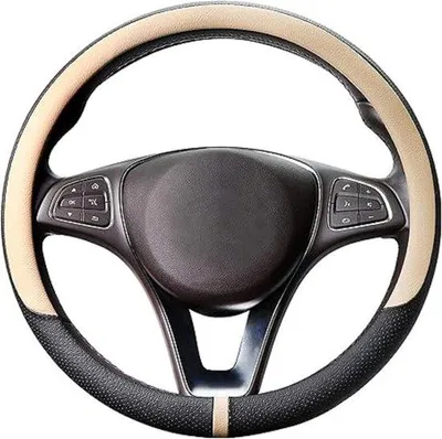 Image de Housse de volant - voiture - universelle - 37-39 cm - antidérapante - cuir