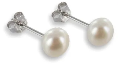 Produktbild von Perlen Ohrstecker: 925 Silber Ohrringe mit Süßwasserperle 6 mm