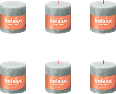Image de Bolsius - Bougies rustiques - 100/100 - 1 par paquet - Vert jade - Pack avantage - 6 pièces