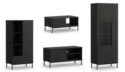 Produktbild von AX LIVING Möbel für das Wohnzimmer Queba 1 – Funktional Modern in Schwarz