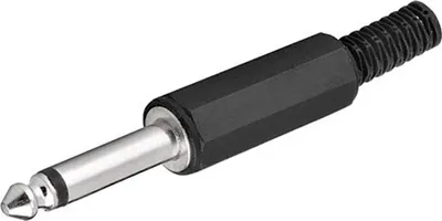 Immagine prodotto di Wentronic Jack audio - 6,35 mm - mono, nero - versione in plastica con protezione anti-piega