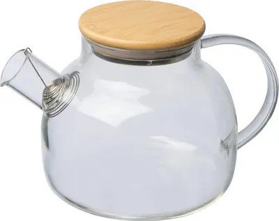 Produktbild von Teekanne / aus Glas mit Bambusdeckel und Ausgießsieb / 1.000 ml