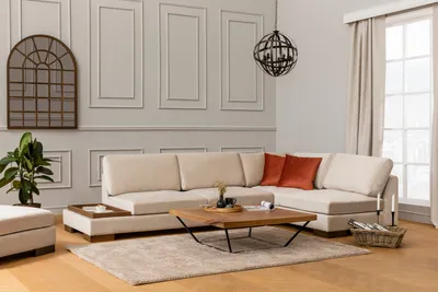 Obrázek produktu pro Hanah Home, Tulip- ARE1159, béžová, rozkládací pohovka, rám: Buková dřevotříska / dřevotříska