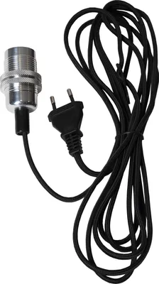 Produktbild von STAR Trading Lampenfassung Metall E14 Textilkabel 3,5m zink/schwarz