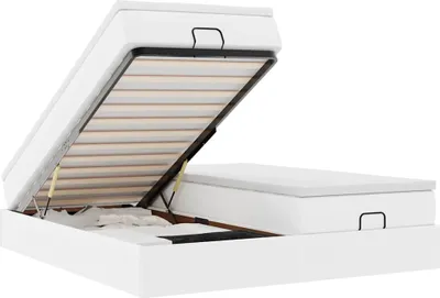 Obrázok produktu pre vidaXL Osmanská posteľ s matracmi biela 200x200 cm Imitácia kože