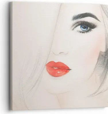 Produktbild von Bild auf Leinwand - Leinwandbild - Frau Gesicht Lippen - 30x30cm - Wand Bild - Wanddeko - Wandbilder - Leinwanddruck - Bilder - Kunstdruck - Wanddekoration - Leinwand bilder - Wandkunst - AC30x30-3860