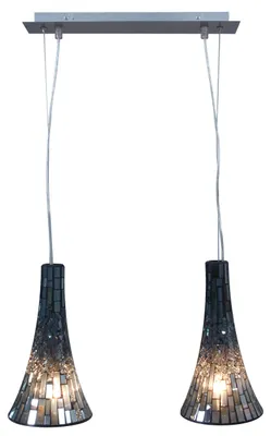 Produktbild von Näve Glas-Pendelleuchte 2 flg. - Material: Glas, Metall - Farbe: schwarz, metall blank; 788822