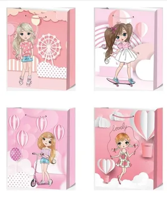 Image de Sacs cadeaux WK 22341 L, assortiment de motifs, 12 pièces