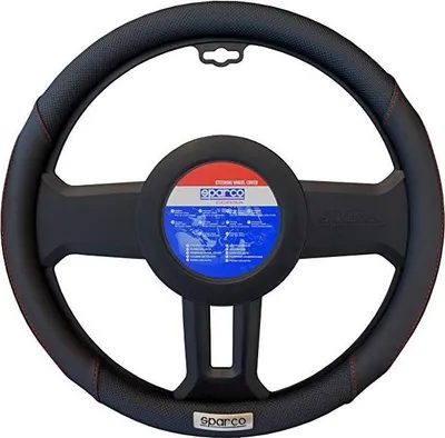 Zdjęcie produktu dla SPARCO SPC1113BK Pokrowiec na kierownicę Antypoślizgowy Poliuretan Ø38,5 cm Czarny Pokrowiec na kierownicę