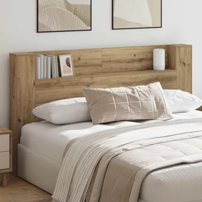 Produktbild von "Schlussverkauf" Kopfteil-Schrank 1 pc - für Bücher und Deko - mit LED Kunsthandwerk Eiche Holzwerkstoff C10806