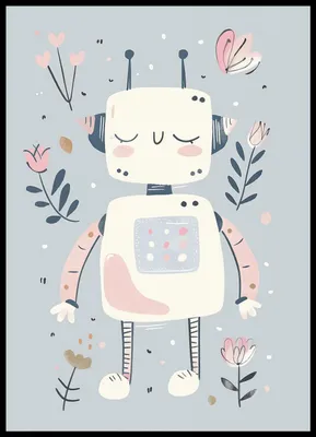 Produktbild von Plakat 50x70cm Muster für Kinder, Mädchen fürs Zimmer - Roboś