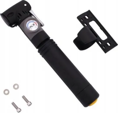 Produktbild von FEINZ | Mini Fahrradpumpe Pomp17 - AV/FV/DV - Schwarz - mit Manometer - kompakt und leicht
