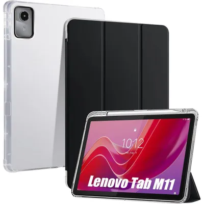 Image de Coque pour Lenovo Tab M11 2024, Protection Antichoc Renforcé avec Porte-Stylet - Noir