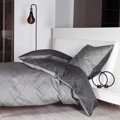 Produktbild von Janine Mako-Satin Bettwäsche J.D. 87053 anthrazit platin 160x210 cm + 65x100 cm