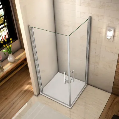 Produktbild von 80x80x180cm Schwingtür Duschtür ESG Nano-Glas Eckeinstieg Duschabtrennung Dusche Duschkabine