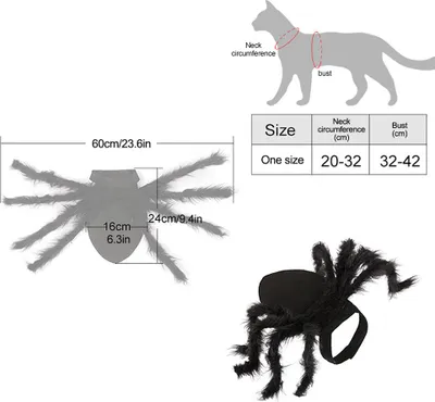 Obrázek produktu pro Pet Spider Kostým Halloween Pet Spider Oblečení Pes Kočka Horor Simulace Plyšoví pavouci Oblékají se do kostýmu
