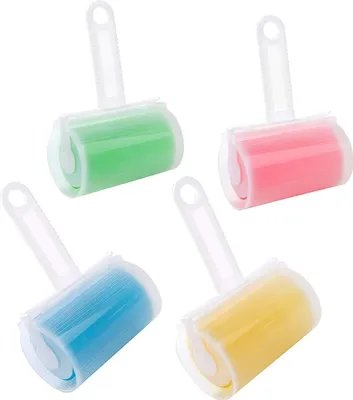 Produktbild von Fusselrolle Wiederverwendbarer,4pcs Fusselrolle Abwaschbar Waschbare Tierhaare Fusselrolle Sticky Kleidung Wiederverwendbarer mit Deckel für Saubere