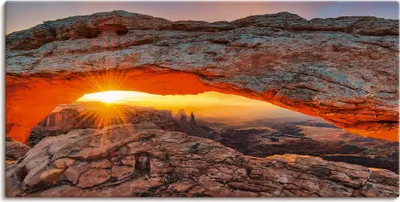 Produktbild von ARTland Leinwandbild Iconic Mesa Arch Größe: 40x20 cm