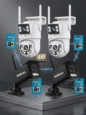 Zdjęcie produktu dla Zestaw monitoringu WiFi RobiCam SafeHouse PRO, 4 kamery, PTZ, rozdzielczość 4K